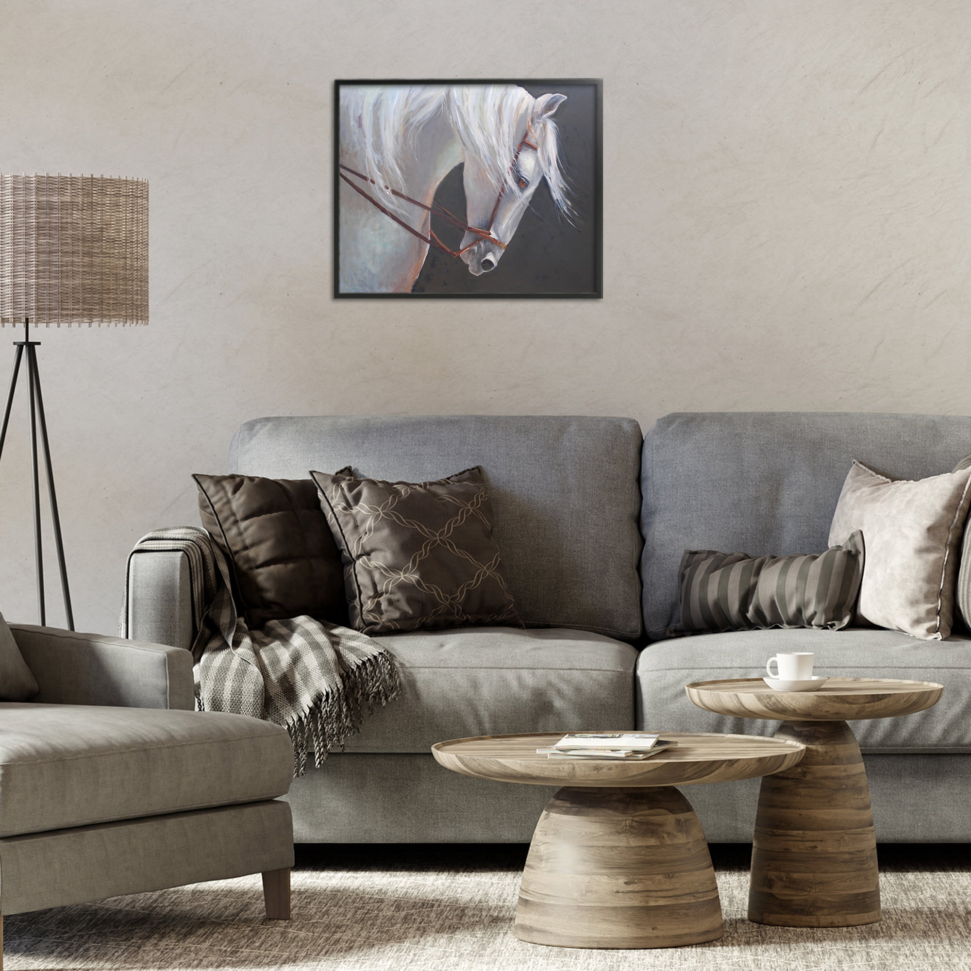 Stupell Industries Majestic White Mare Black Framed Giclee Art, design by Jadei Graphics