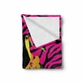 thumbnail image 2 of Pink Zebra Soft Flannel Fleece Blanket, Toucan Bird Sitting on Hibiscus Plants Flowers Large Leaves on Zebra Background, Cozy Plush for Indoor and Outdoor Use, 50" x 60", Multicolor, by Ambesonne, 2 of 6