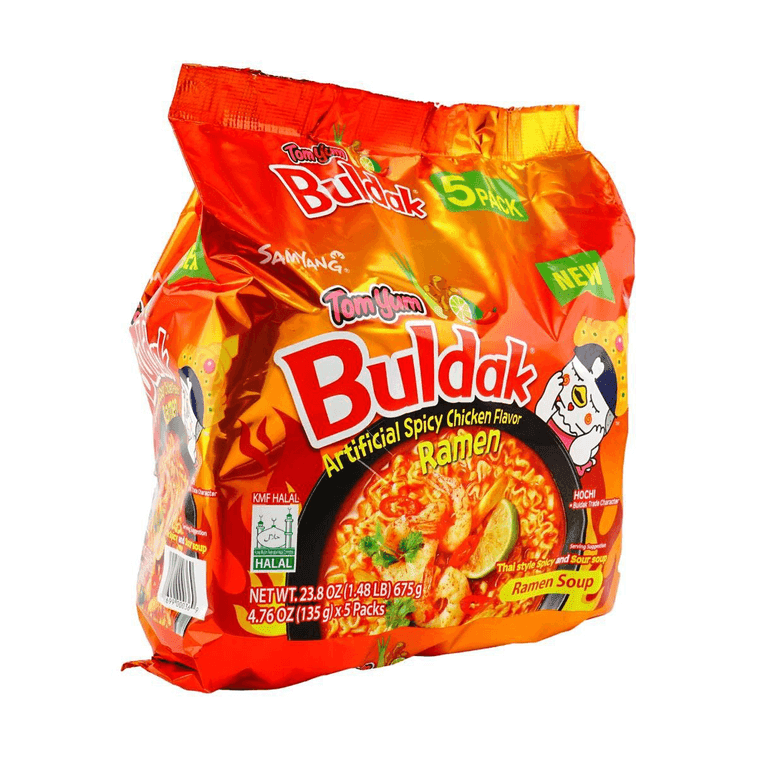 Samyang Buldak  Tom Yum Flavor - Thai-Style Spicy and Sour Ramen Soup – 5 Pack