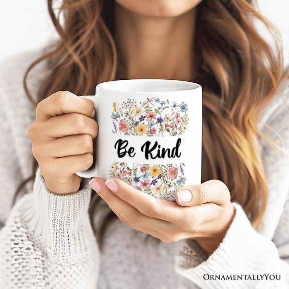 Wildflowers Personalized Mug, Flowers Custom Gift with Name for Women