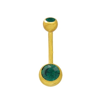 Belly Button Ring Surgical Steel with 14K Gold Plate and Jewels