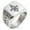 Silver, variant on Stainless Steel Knightly Fleur De Lis Geometric Pattern Biker Style Polished Ring