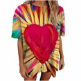 thumbnail image 1 of Blusa informal de manga corta con estampado de manga corta y estampado vintage para mujer Pompotops  hfajkhk126511, 1 of 9