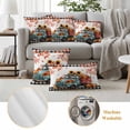 thumbnail image 6 of Teal Truck Fall Outdoor Waterproof Pillow Covers, Thanksgiving Pumpkins Maple Leaf Decorative Square Throw Pillowcase Sofa Cushion Sham for Patio/Couch/Chair, 18"x18" 2 Pack, 6 of 8