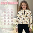 thumbnail image 7 of Xoenoiee Rooster Chicken Floral Print Girls Half Zip Up Sweatshirt Long Sleeve Pullover Cropped Hoodie Fall Trendy Back to School Fall Clothes, Size 7-8 Years, 7 of 7