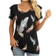 thumbnail image 2 of Blusa de manga con volantes y túnica recortada para mujer, informal, sexy, a la moda, para verano OAVQHLG3B Store lin121212, 2 of 4