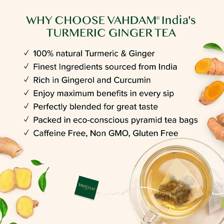 Lotus Today Strong Turmeric Ginger Black Pepper Tea - Detox, Caffeine Free, Expires 10/2026