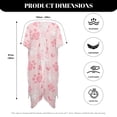 thumbnail image 6 of Xoenoiee Pink Dog Paw Heart Pattern Women Swimsuit Cover Up Half Sleeve Boho Bathing Suit Coverups Skin Friendly Kimonos Cardigans for Swimwear, 6 of 6