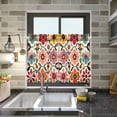 thumbnail image 4 of Yayeee Kitchen Curtains Tier Pair Light Filtering 27"x36" Rod Pocket Short Cafe Window Panel, Colorful Flowers, 4 of 7