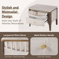 thumbnail image 6 of Christopher Knight Home 2-Drawer Nightstand, Bedside Table with Gold Metal Button Handles, Grey, 6 of 11