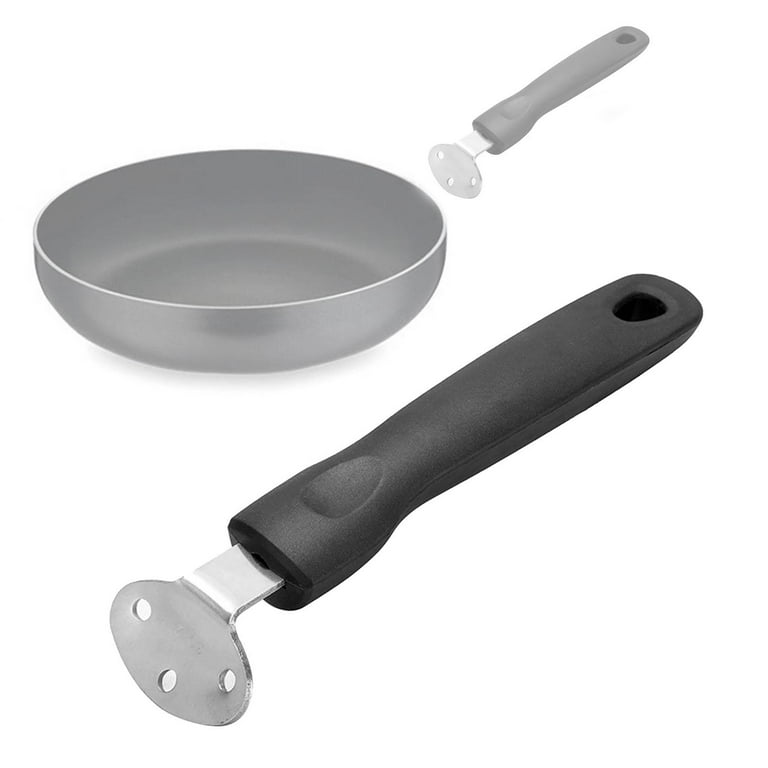 Perfk Replacement Pot Handle Cookware Accessories Non Slip Handle Pan Handle Removable, Size: 220 mm x 37 mm, Black