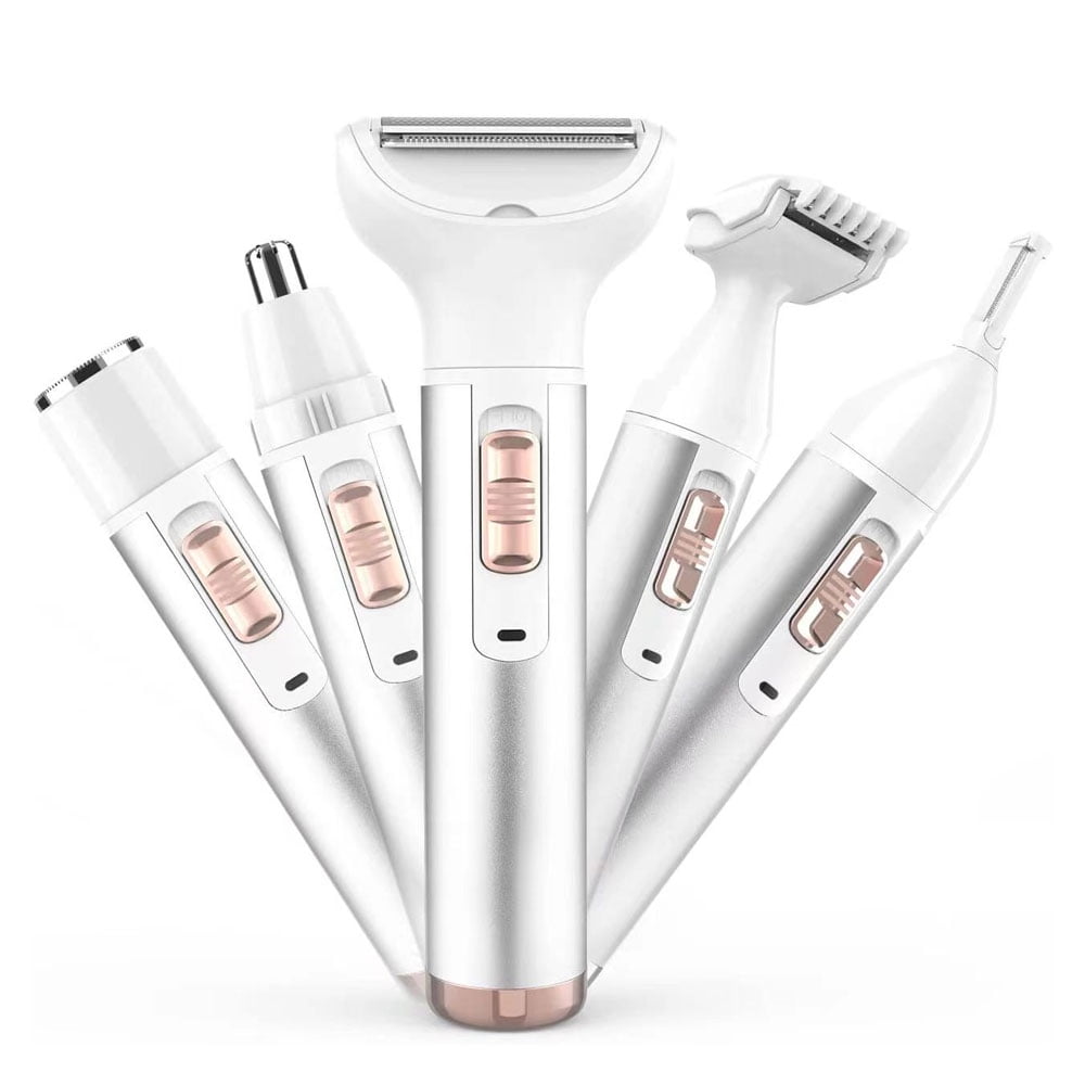 LNGOOR Rechargeable Portable 5 in 1 Razors Set for Body Nose Hair