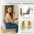 thumbnail image 6 of PRZL Fluffy Girls Vanity Chair with Back & Pillow,Cute Small Cozy Desk Chair No Wheels,Comfy Makeup Ch with Ajustable Gold Legs,for Bedroom,Living Room,Small Space,Grey, 6 of 18