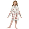 thumbnail image 6 of FORMRS Niños Bathrobe Unisex Hooded Robe Soft Plush Pajamas Sleepwear, Size 10-12T, Beige Christmas Santa, 6 of 7