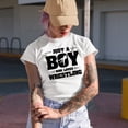 thumbnail image 2 of Just a Boy Who Loves Wrestling, Wrestler Fan or Show Enthusiast, White T-Shirt, Small, 2 of 5