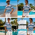 thumbnail image 4 of Xixirimido Geometric Aztec Tribal Print Couples Matching Vacation Outfits Men's Breathable Short Sleeve Shirt & Women's Irregular Hem Dress Coordinated Summer Wear for Dating, Size 3XL, 4 of 7