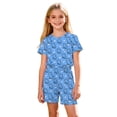 thumbnail image 6 of Gamivast 2 Piece Pajama Set for Girls Cat Print Short Sleeve Tee and Elastic Waist Shorts Breathable Soft Fabric Sleepwear for Summer Home Lounge Outfit, 6 of 8