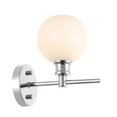 thumbnail image 1 of Living District Collier Industrial Mid-Century Modern 1 Light LED E26 Chrome Frosted Glass Wall Sconce, 1 of 4