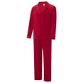 thumbnail image 5 of Family Matching Pajama Set Lapel Neck Button-up Long Pants 2-Piece Bow/Solid Color Loungewear Outfi, 5 of 9