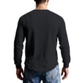 thumbnail image 6 of Men's Casual Knit Button Up Long Sleeve Henley Shirt, Top for Fall Winter, Layering Piece and Versatile Wardrobe Essential,Black,L, 6 of 9