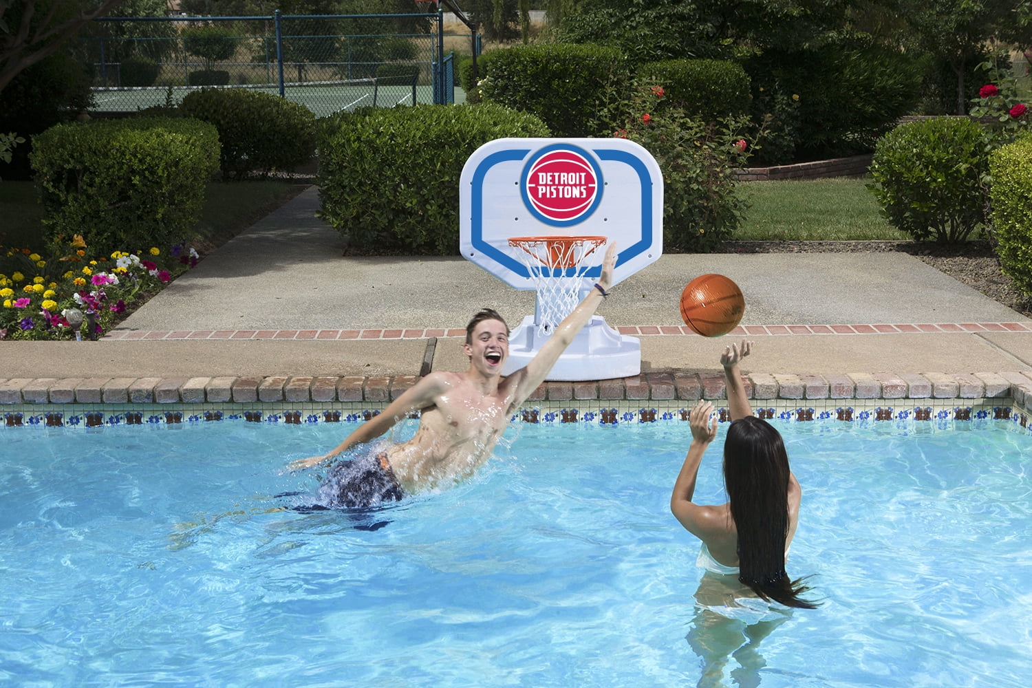 Poolmaster Detroit Pistons NBA USA Competition-Style Poolside Basketball Game