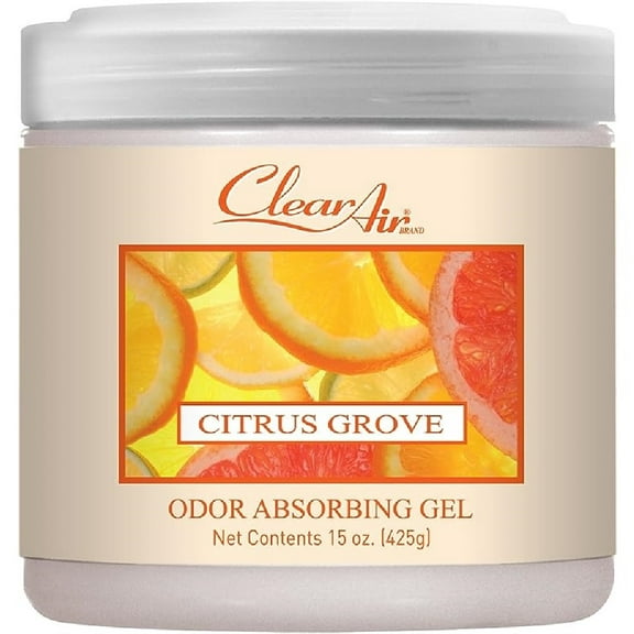 Clear Air 15 oz Odor Absorber Gel - Effective & Fast Odor Removal - Citrus Grove Scent