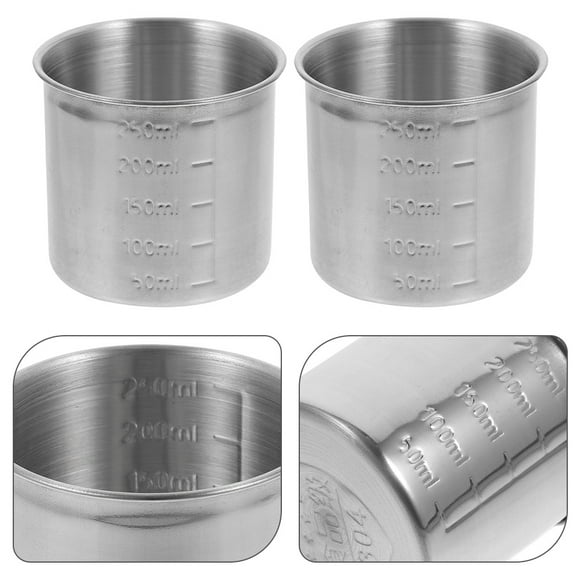 STRANDCHIC 3Pcs Measuring Cups Metal for Baking and Cooking Stainless Steel Silver