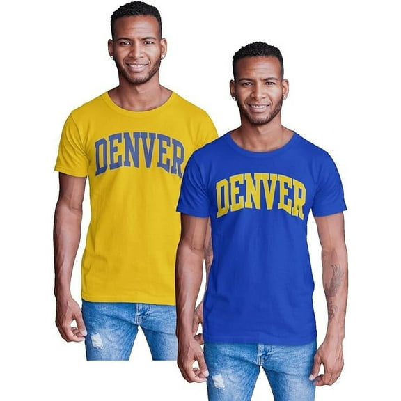 BROOKLYN VERTICAL 2-Pack Mens Basketball Short Sleeve T-Shirt with Chest Print| Miami, Denver, Boston, Los Angeles LA