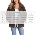 thumbnail image 2 of Nfurl Sherpa Jacket Womens Lightweight Collared Zip up Fleece Jackets with Pockets Cozy Casual Fall Jacket Trendy Teddy Coats Brown,XXL, 2 of 7