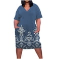 thumbnail image 2 of 2025 Clearance under $5 Viikei Womens Summer Dresses Plus Size,Plus Size Dress for Women V Neck Summer Printing Sundresses Knee Short Sleeve with Pockets Multicolor XXXXXL, 2 of 5