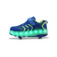 thumbnail image 3 of Fangasis Kids Sneakers Comfortable Roller Skate LED Sport Sneaker Birthday Gift Magic Tape Skating Shoe Blue Green 4.5, 3 of 9