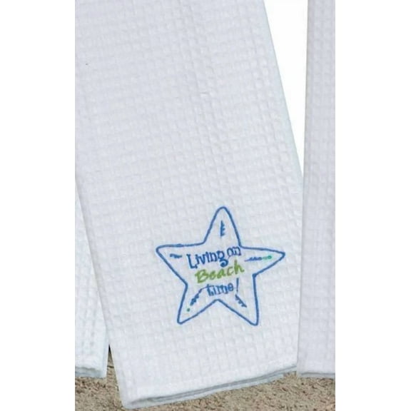 Starfish Beach Theme Waffle Weave Kitchen Towel - A8712
