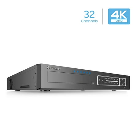 Amcrest NV4432E-HS 32 Chanel (16-Channel PoE) Network Video Recorder - Supports 8-Megapixels @ 30fps Realtime, ONVIF Compliance, USB Backup, Supports up to 24TB HDD (Not Included) and