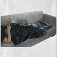thumbnail image 6 of Forest Soft Flannel Fleece Throw Blanket, Full Moon at Night in Forest Winter Time Dramatic Days Lunar Photo, Cozy Plush for Indoor and Outdoor Use, 70" x 90", Blue Black Yellow, by Ambesonne, 6 of 6