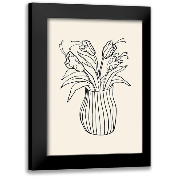 1x Studio 11x14 Black Modern Framed Museum Art Print Titled - Vase Sketch