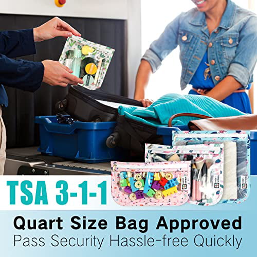 ScivoKaval Clear Carry-On Travel Toiletry Bag TSA 3 1 1 Airline Quart Bag 1  Quart Sized with Zipper for Men and Women 1 Pack 