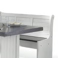 thumbnail image 3 of Orso 4pc Breakfast Nook Dining Table Set, Corner Bench, White Brown, 3 of 6