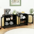 thumbnail image 5 of Diubas Sideboard Cabinet, Buffet Cabinet, Rattan Cabinets with Storage, for Kitchen Living Room, Black, 5 of 8