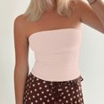 thumbnail image 7 of Sexy Sleeveless Shirts for Women，Women'S Striped Tube Top Strapless Ruched Slim Fit Y2K Crop Bandeau Tops, 7 of 7