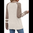 thumbnail image 3 of Sudadera de Larga para Mujer, con Bloques de Color, Informal, para Otoño. Caqui S, 3 of 7