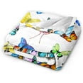 thumbnail image 4 of Butterfly Blanket Beautiful Butterfly Throw Blanket Ultra Soft Blankets Lightweight Cozy for Bed Couch Sofa 50"x40", 4 of 6