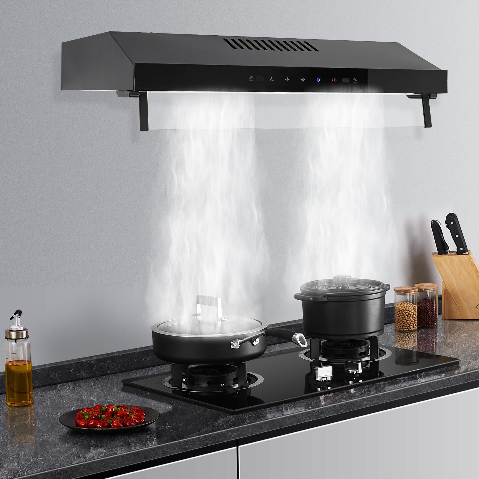 24in Under Cabinet Range Hood, 900CFM Kitchen?Range Hood, Dual Motor Range Hood Used In Home Kitchens, School Kitchens, Restaurants