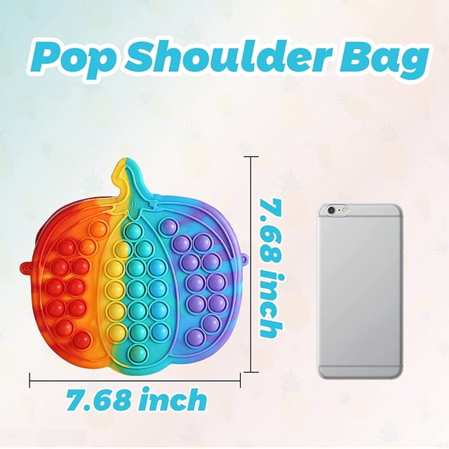 Bolso de hombro Fidget Toy para niña, silicona, calabaza