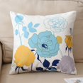thumbnail image 6 of Farmhouse Outdoor Throw Pillow Covers Cotton Canvas Turquoise and Yellow Pillow Covers 16x16 inch Decorative for Couch Sofa Patio Porch Flowers Pattern Pack of 2, 6 of 6