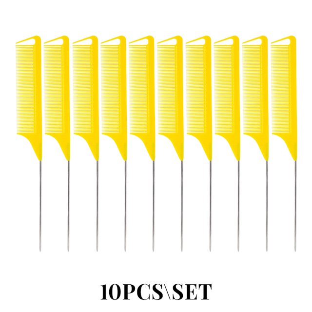 Peigne à queue pointue pour coiffure professionnelle, 10/20 pièces (noir, violet, rose, vert, jaune) pour perruque, cloison, tresse, teinture pour cheveux,