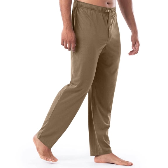 Mens Lounge Pants Wide Leg Pajamas Pants with Pockets Loose Casual Comfortable Elastic Waist Pants Sleepwear M, Khaki