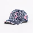 thumbnail image 5 of QASIEATN Women's Everyday Wear Accessories Retro Ripped Denim Baseball Cap for Women Fashion Solid Color Distressed Sports Sun Hat Women's Trucker Hat, 5 of 7