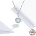 thumbnail image 4 of Opal 925 Sterling Silver White Opal Pendant Sunflower Birthstone Necklace For Women, 4 of 6