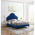 thumbnail image 2 of Tufted Platform Bed Frame, Full Size, Velvet, Blue Navy, Modern Contemporary Urban Design, Bedroom Master Guest Suite, 2 of 10