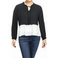 thumbnail image 2 of MAISON JULES $59 Womens New 1095 Black Ruffled Knit Blouse XXL B+B, 2 of 2